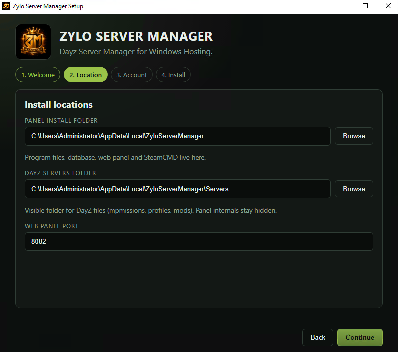 Zylo Server Manager — dashboard overview